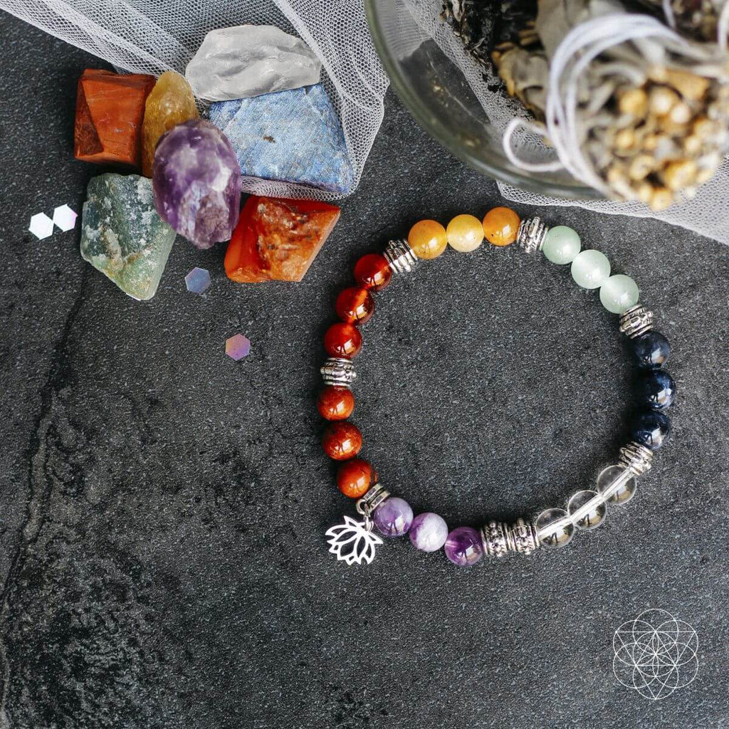 7 Chakra Bracelet and Stones Set - Pileggi on the Square Salon Powered by Gatto Salon Group