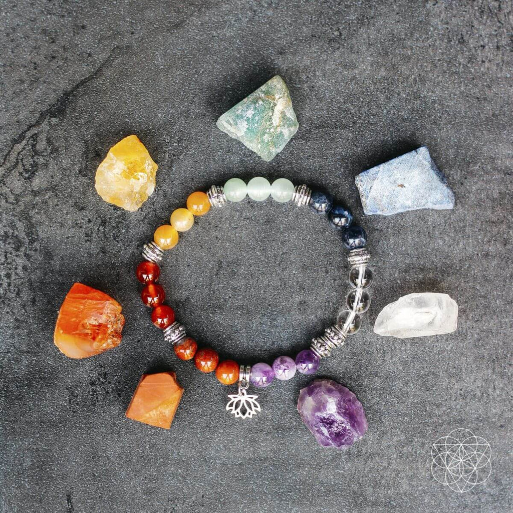 7 Chakra Bracelet and Stones Set - Pileggi on the Square Salon Powered by Gatto Salon Group