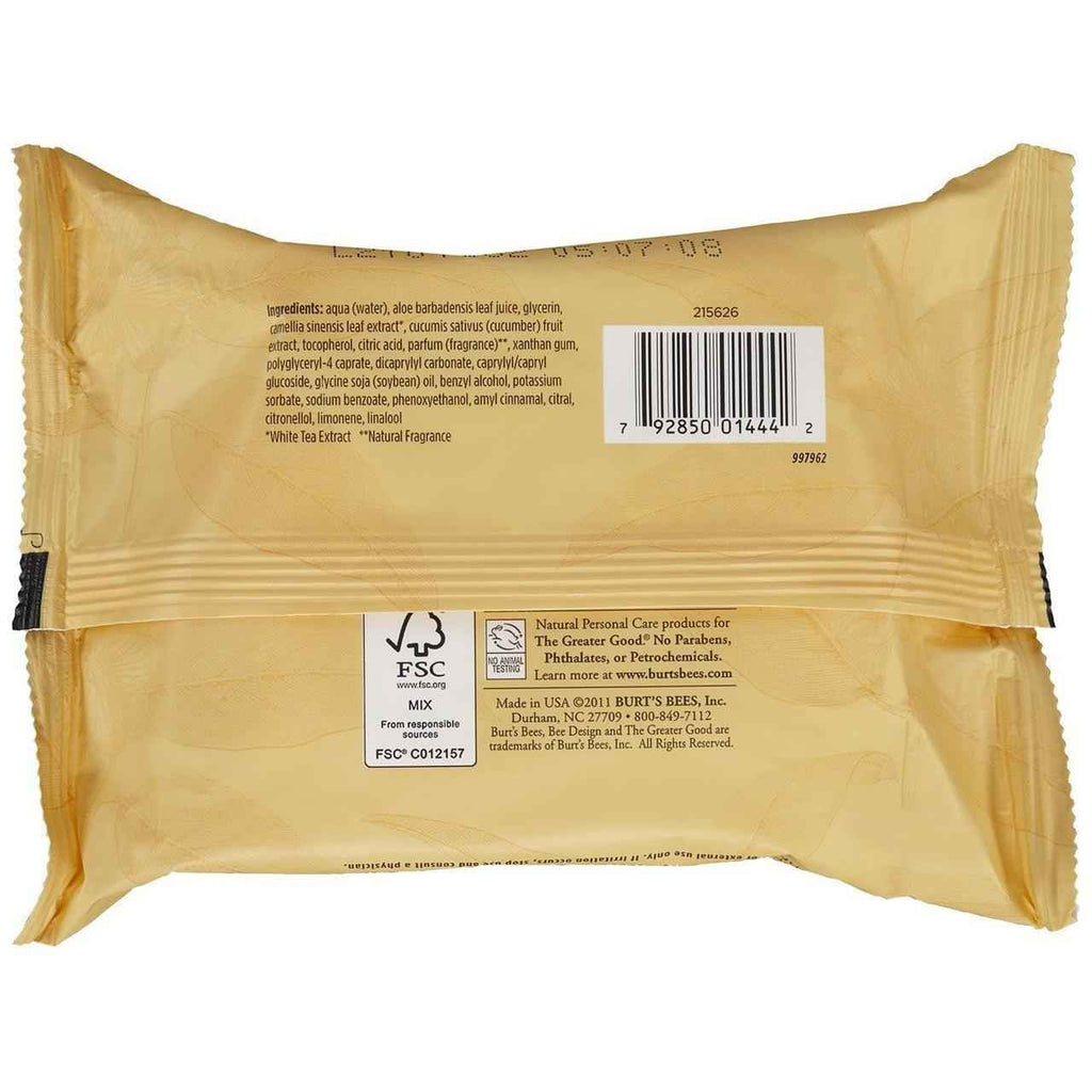 Burt's Bees Facial Cleansing Towelettes With White Tea Extract 2pk