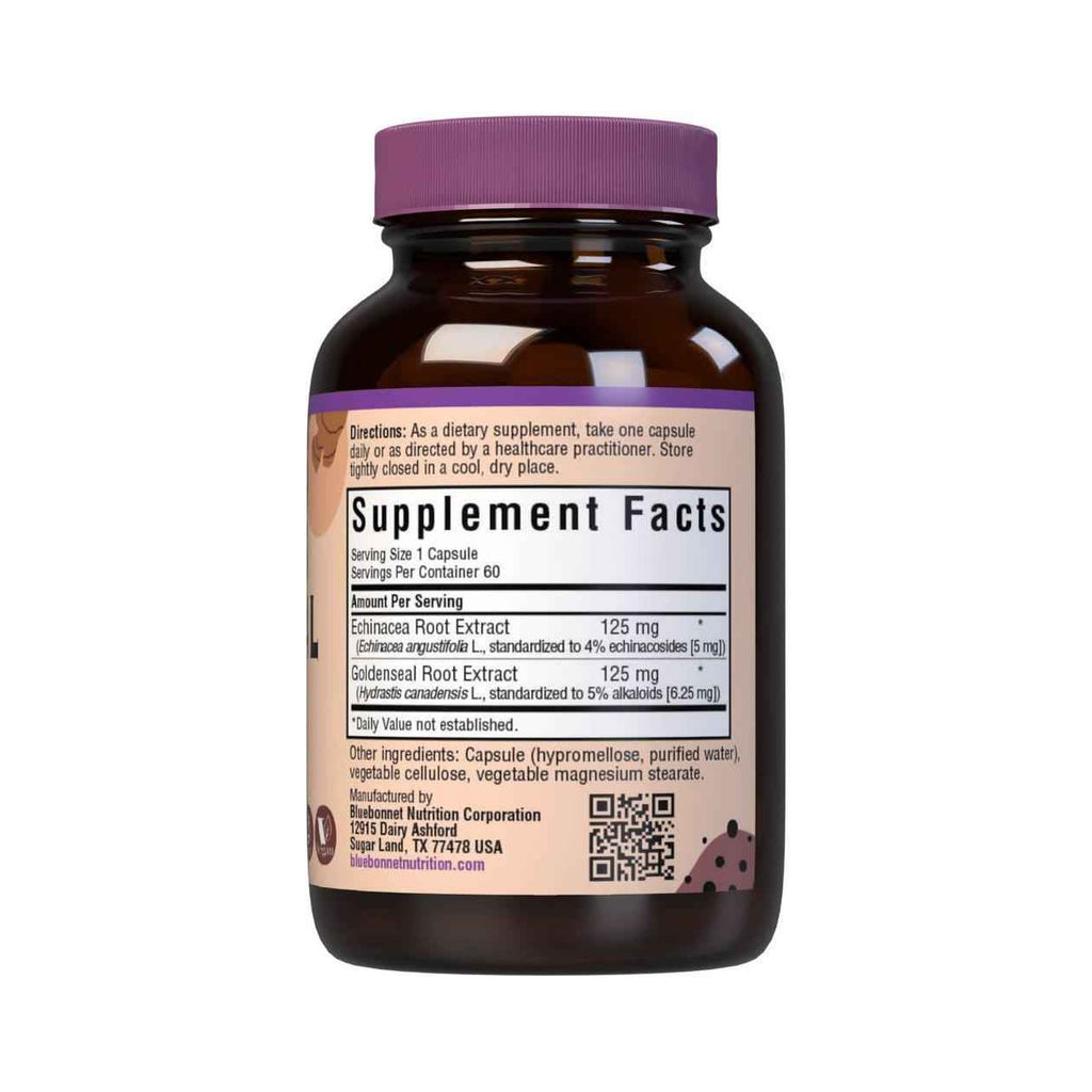 Bluebonnet Standardized Echinacea Goldenseal Root Extract, 60 Vegetables Capsules
