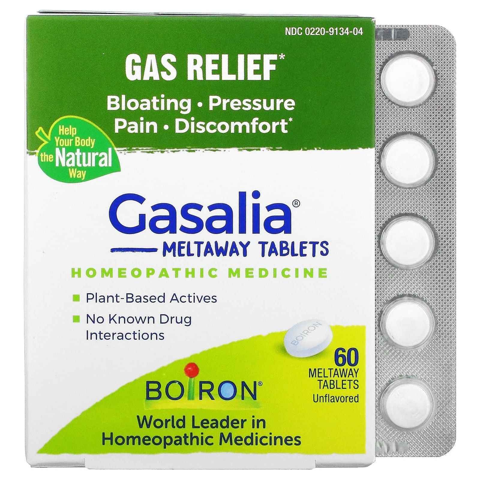 Boiron Gasalia Homeopathic Gas Relief Tablets 60 Ct