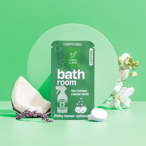 Bathroom Spray Glass Bottle Cleaning Kit with Lavender