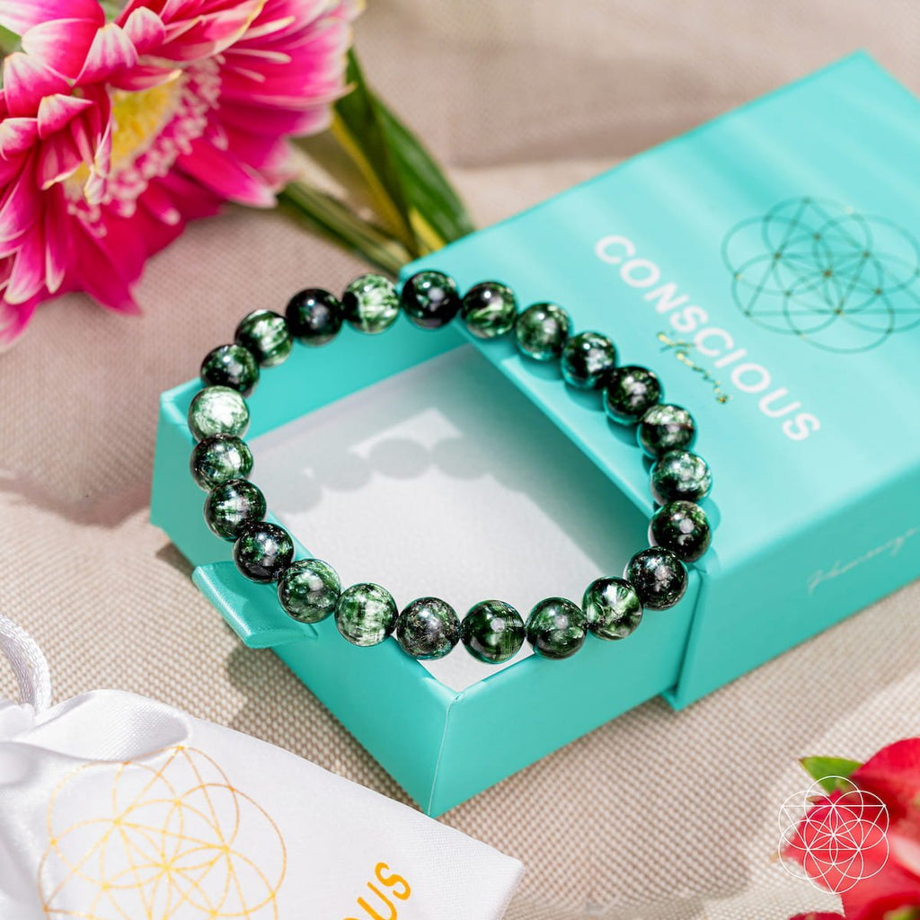 Angel Energy – Rare Seraphinite Bracelet of Transformation - Pileggi on the Square Salon Powered by Gatto Salon Group