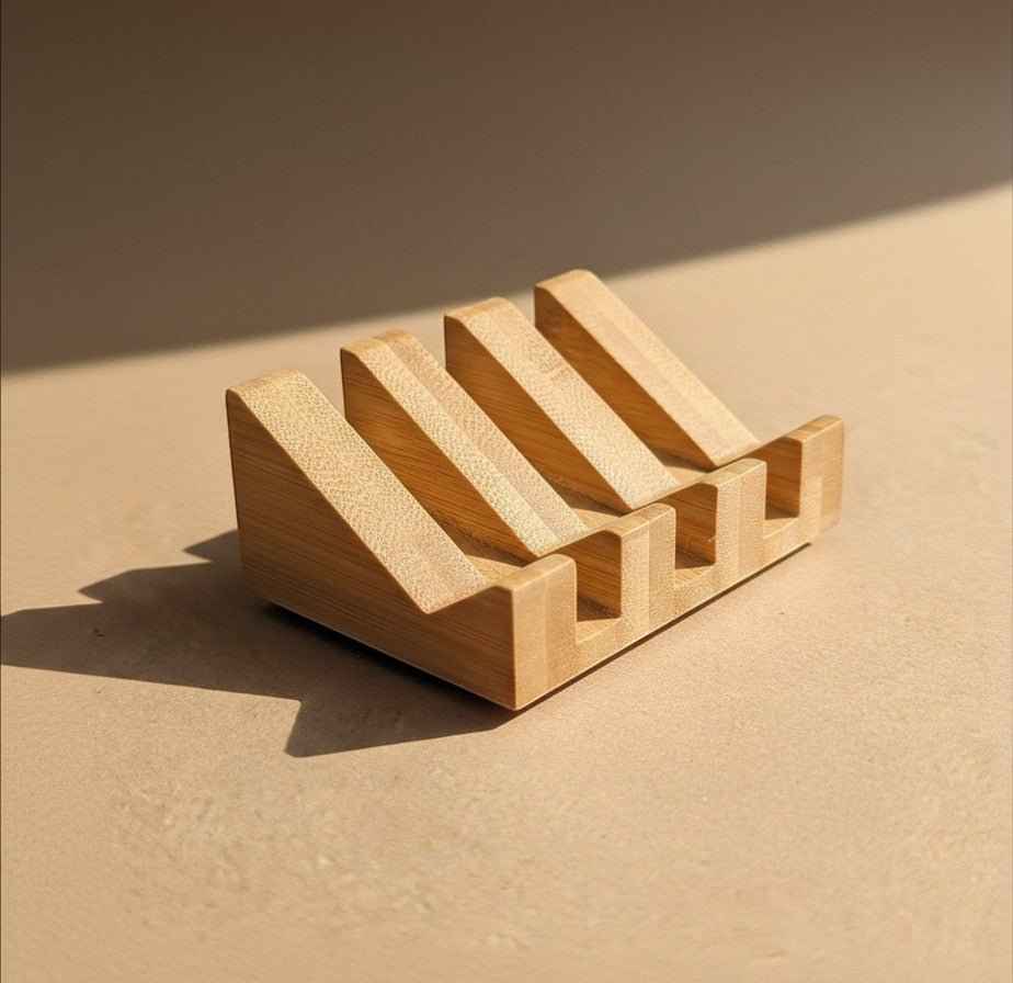 Angled Bamboo Soap Dish - Pileggi on the Square Salon Powered by Gatto Salon Group