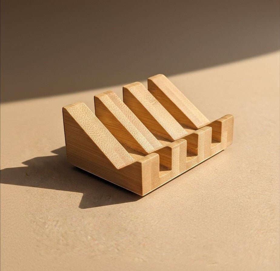 Angled Bamboo Soap Dish
