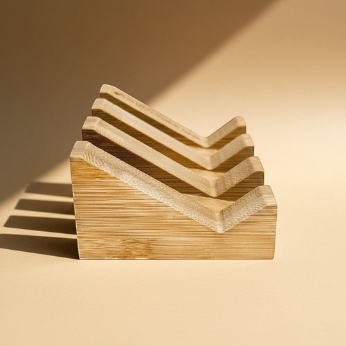 Angled Bamboo Soap Dish