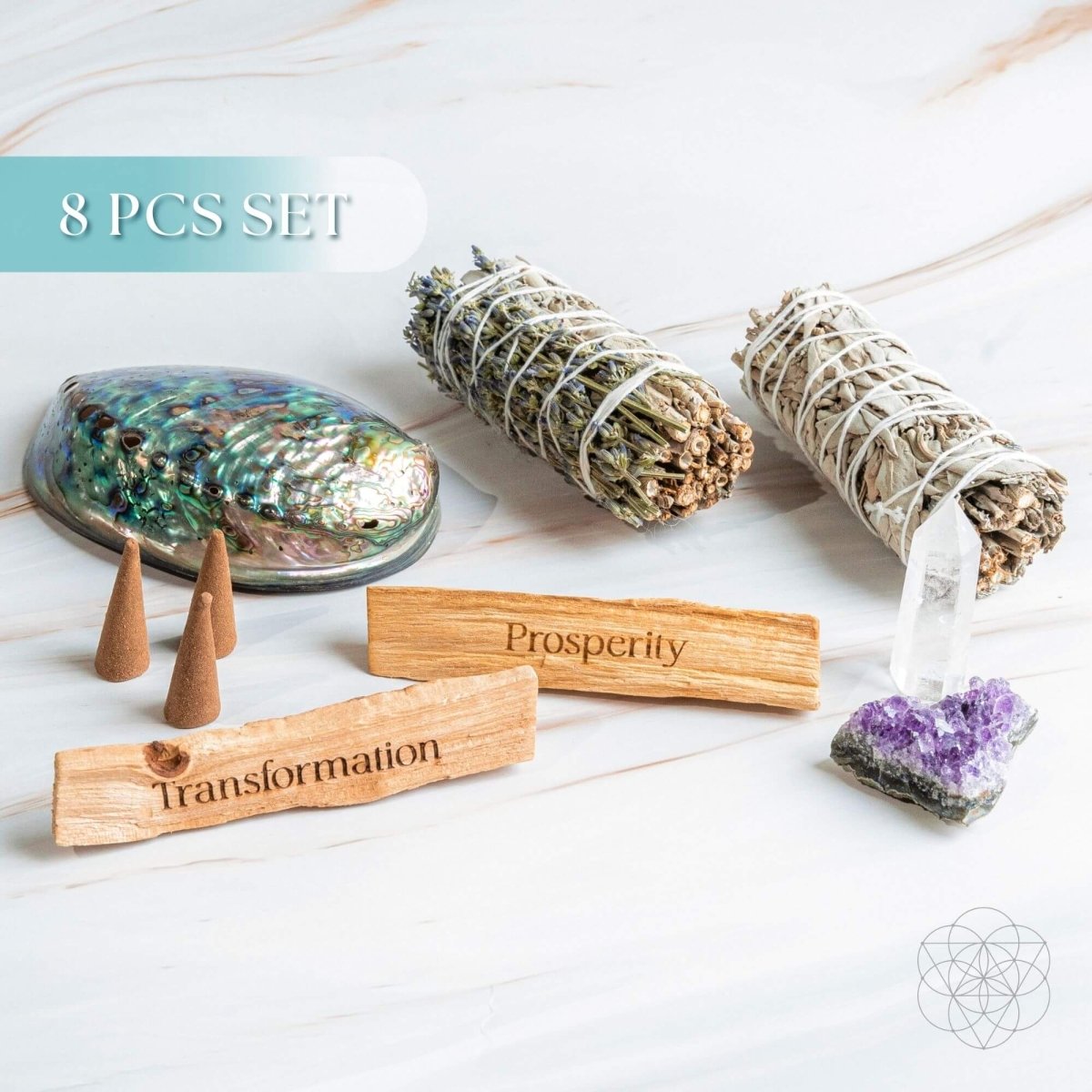 Attract Abundance - Premium Manifestation Smudge Kit (8 Pieces) - Pileggi on the Square Salon Powered by Gatto Salon Group