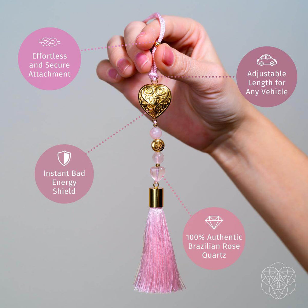 Car Guardian - ‘You Are Loved’ Heart Charm Tassel - Pileggi on the Square Salon Powered by Gatto Salon Group