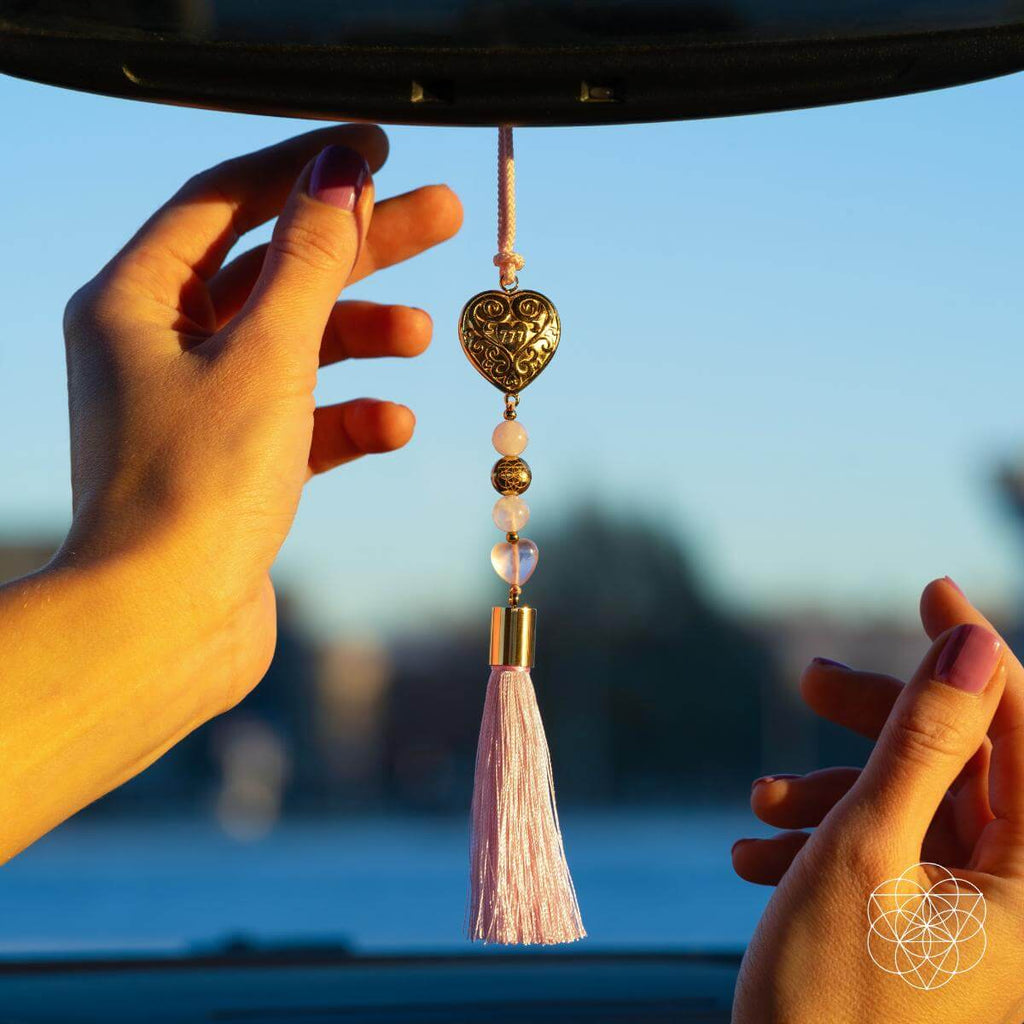 Car Guardian - ‘You Are Loved’ Heart Charm Tassel - Pileggi on the Square Salon Powered by Gatto Salon Group