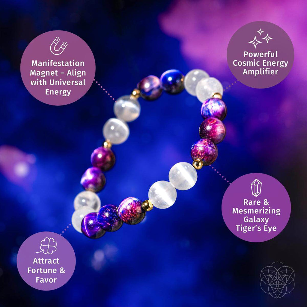 Cosmic Energy Amplifier - Galaxy Tiger’s Eye Bracelet - Pileggi on the Square Salon Powered by Gatto Salon Group