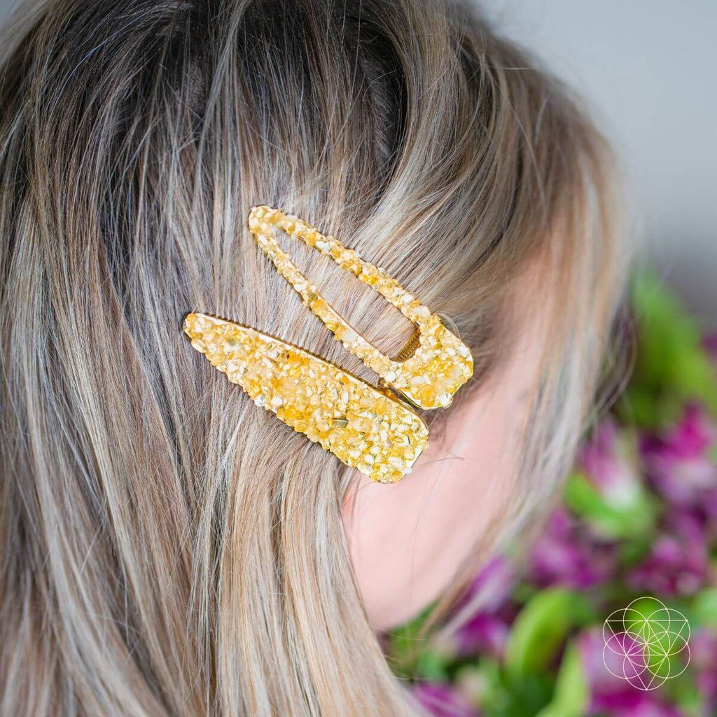 Crown of Prosperity - Citrine Hair Clips (2 pieces) - Pileggi on the Square Salon Powered by Gatto Salon Group