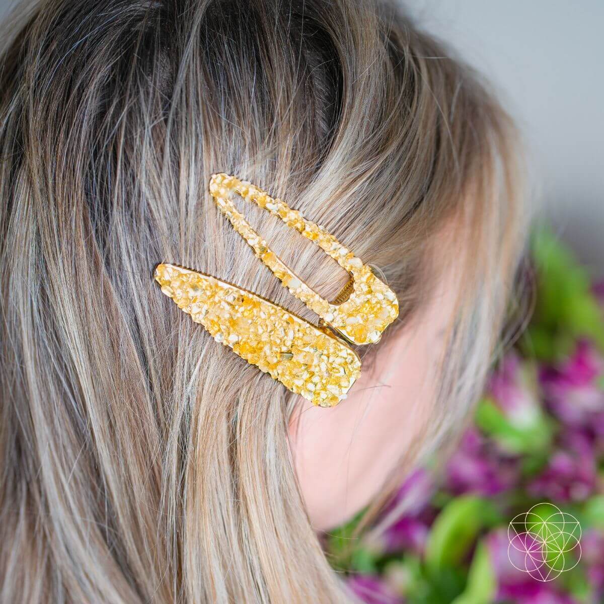 Crown of Prosperity - Citrine Hair Clips (2 pieces) - Pileggi on the Square Salon Powered by Gatto Salon Group