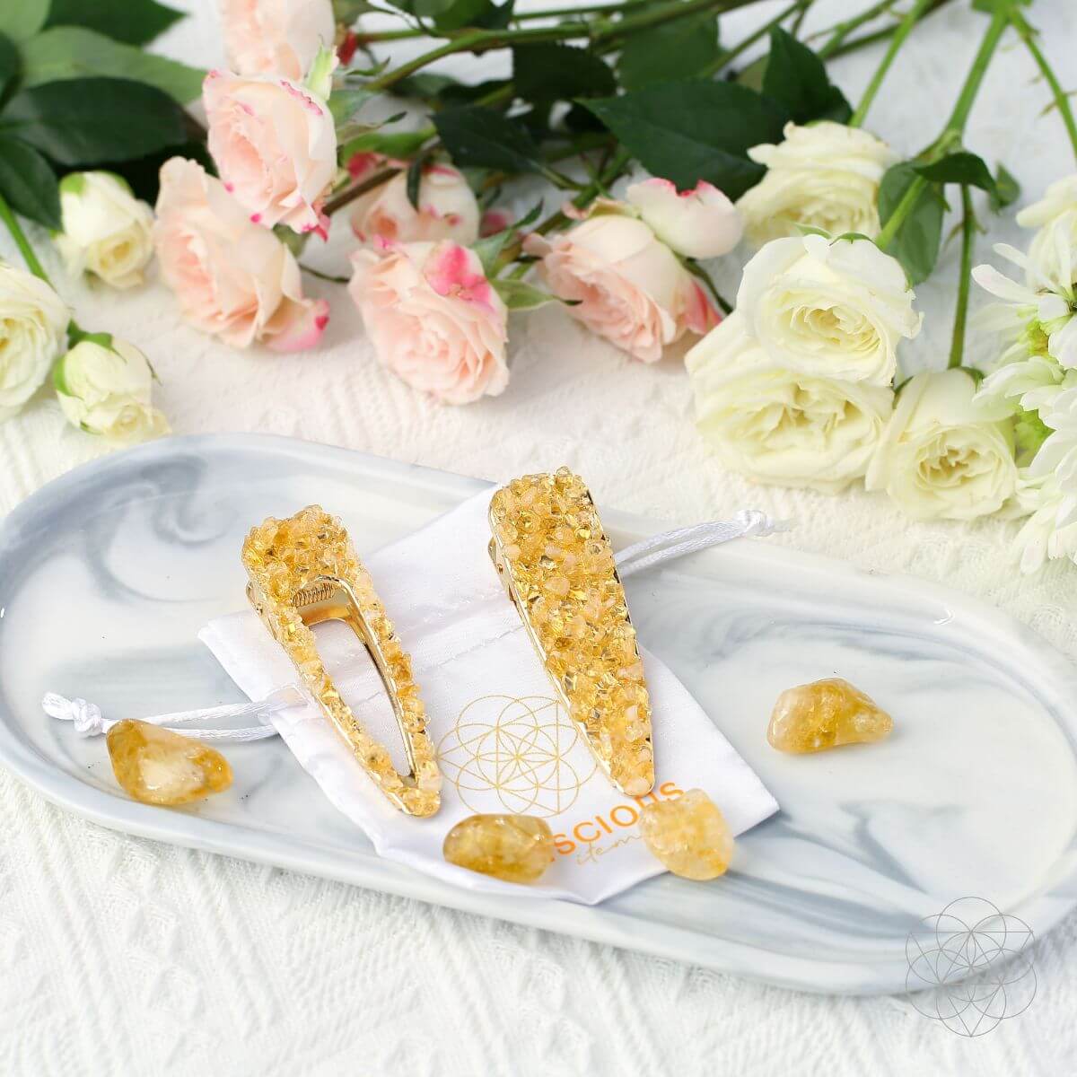 Crown of Prosperity - Citrine Hair Clips (2 pieces) - Pileggi on the Square Salon Powered by Gatto Salon Group