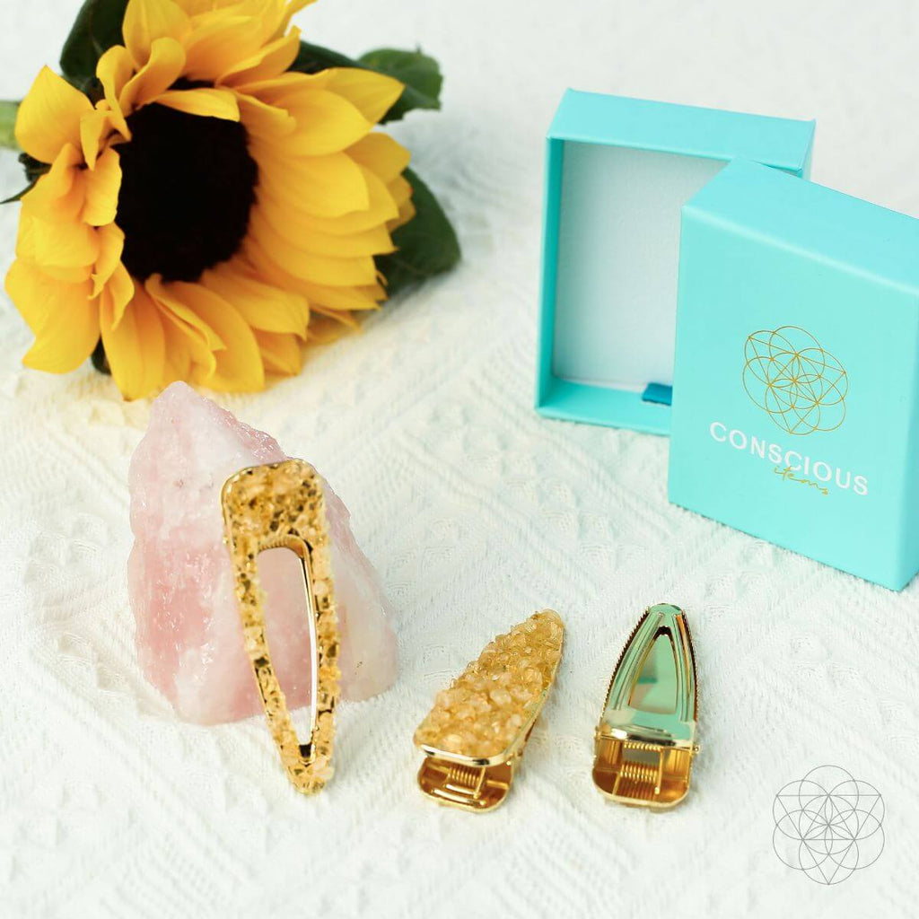 Crown of Prosperity - Citrine Hair Clips (2 pieces) - Pileggi on the Square Salon Powered by Gatto Salon Group