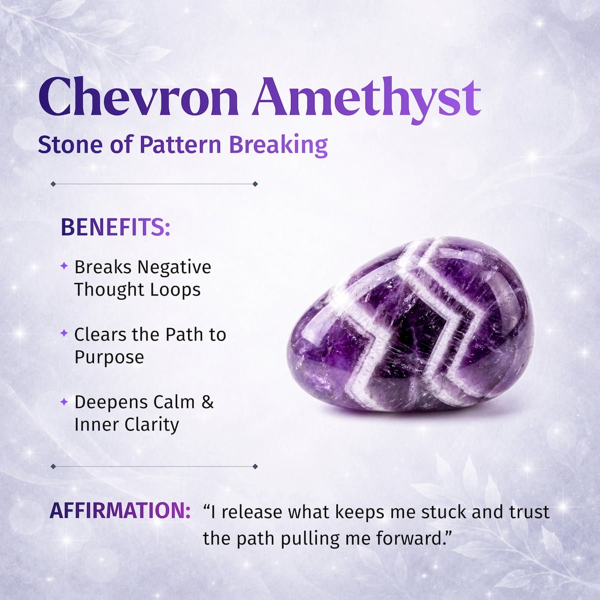 Cycle Breaker - Chevron Amethyst Point of Transformation - Pileggi on the Square Salon Powered by Gatto Salon Group