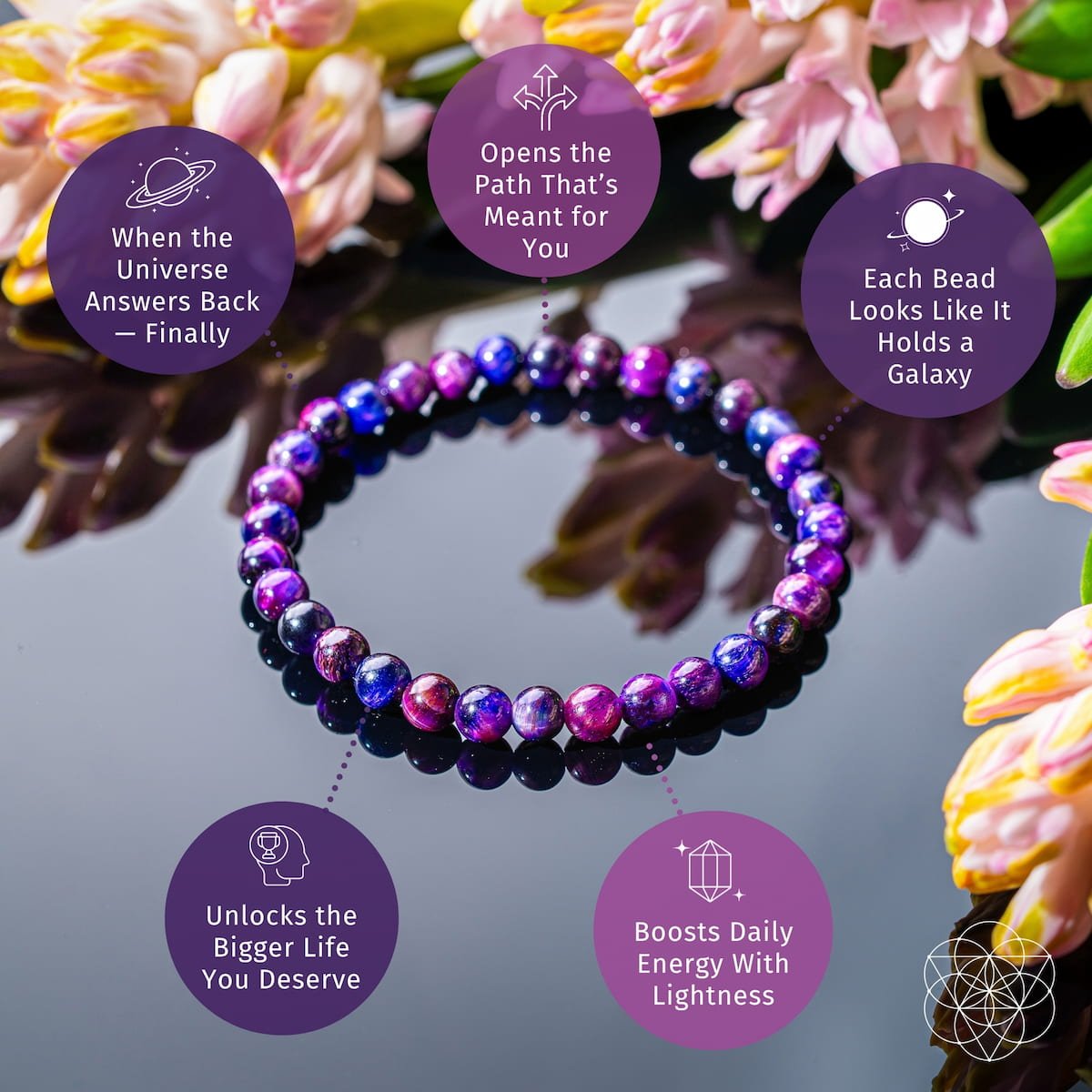 Destiny Activator - All - Galaxy Tiger’s Eye Bracelet | 6mm - Pileggi on the Square Salon Powered by Gatto Salon Group