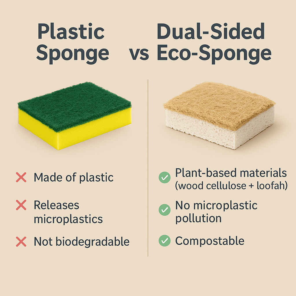 Eco-Sponge - Dual-Sided Cellulose & Loofah 2-Pack