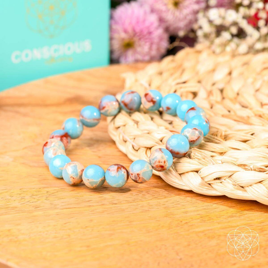 Empath’s Shield - Aqua Terra Jasper Bracelet - Pileggi on the Square Salon Powered by Gatto Salon Group
