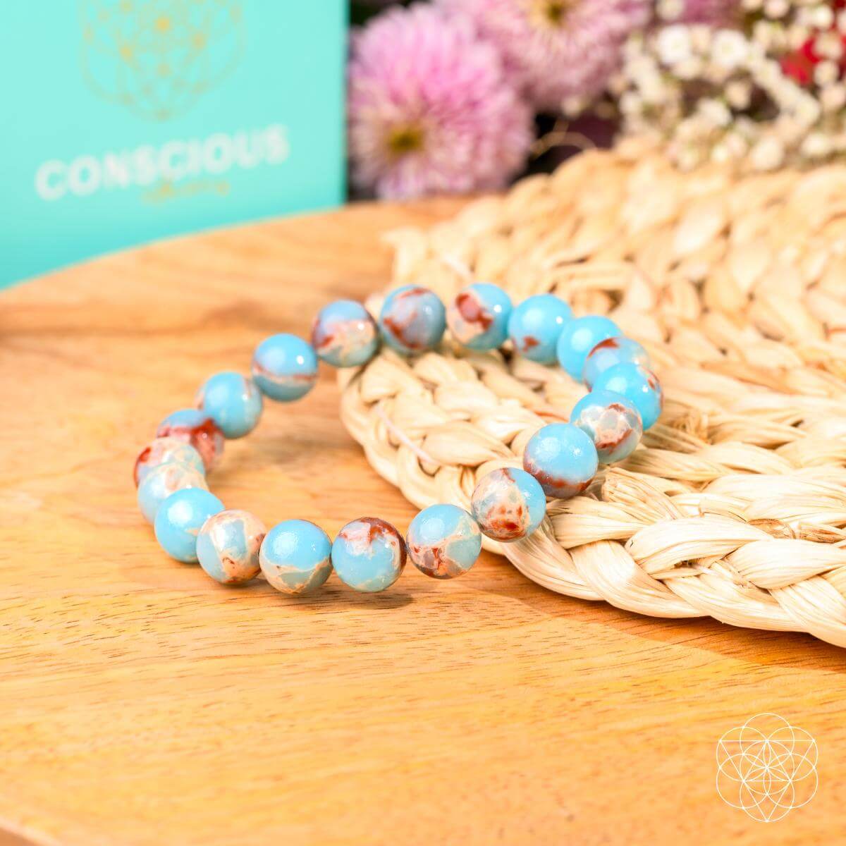 Empath’s Shield - Aqua Terra Jasper Bracelet - Pileggi on the Square Salon Powered by Gatto Salon Group