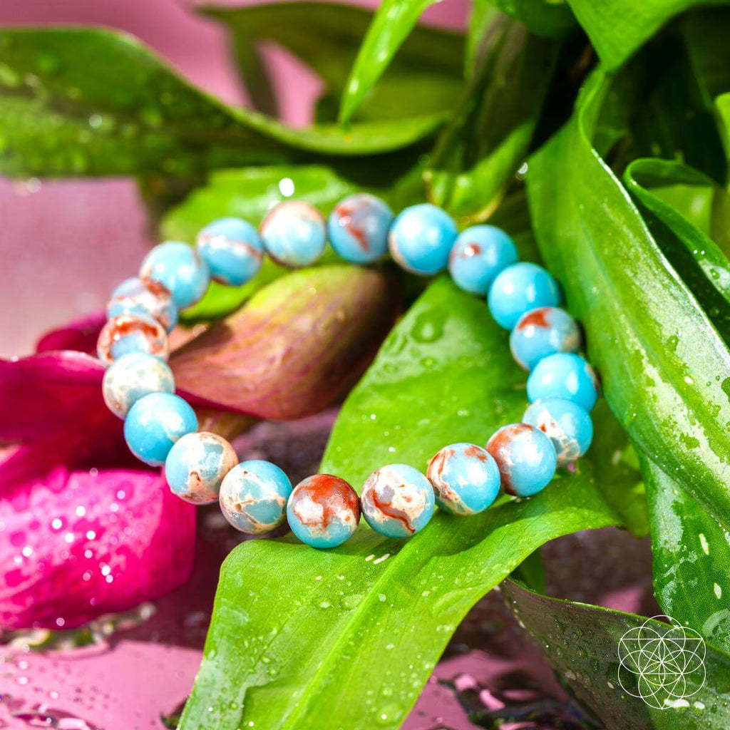 Empath’s Shield - Aqua Terra Jasper Bracelet - Pileggi on the Square Salon Powered by Gatto Salon Group