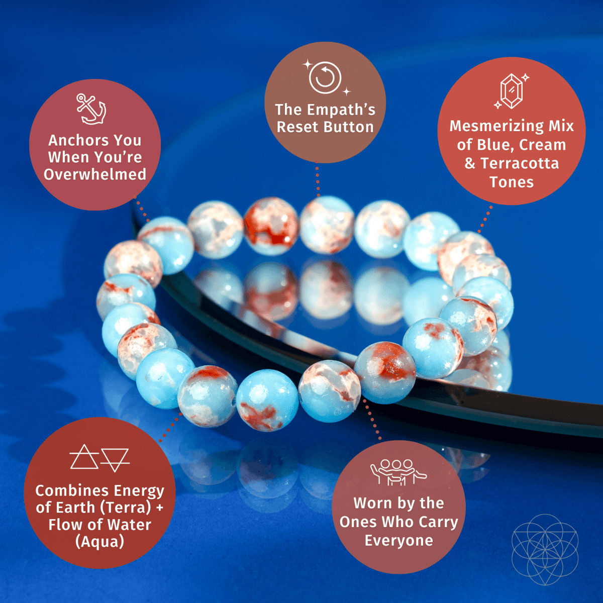 Empath’s Shield - Aqua Terra Jasper Bracelet - Pileggi on the Square Salon Powered by Gatto Salon Group