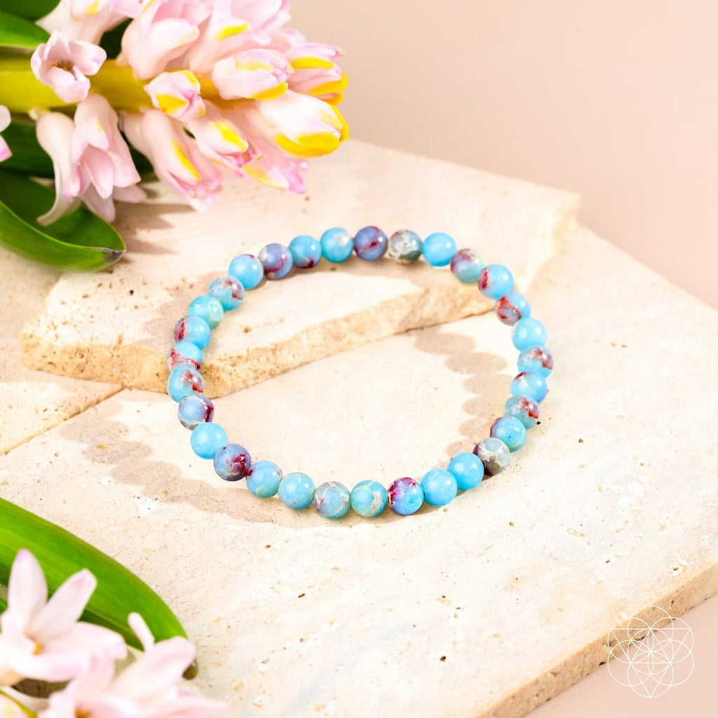 Empath’s Shield – Aqua Terra Jasper Bracelet | 6mm - Pileggi on the Square Salon Powered by Gatto Salon Group