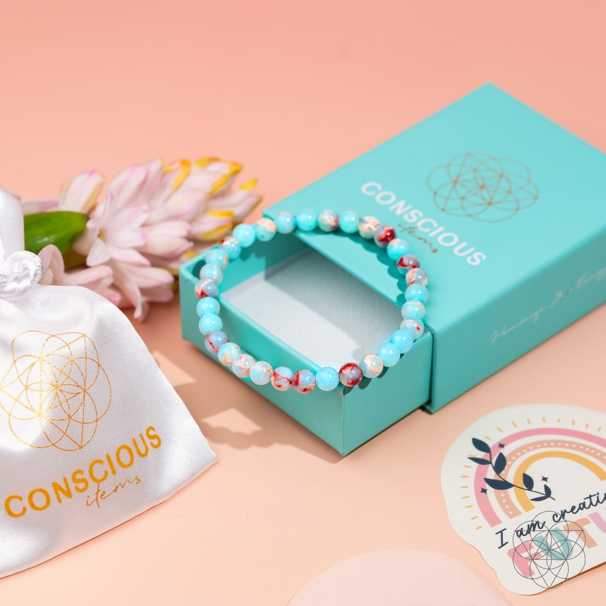 Empath’s Shield – Aqua Terra Jasper Bracelet | 6mm - Pileggi on the Square Salon Powered by Gatto Salon Group