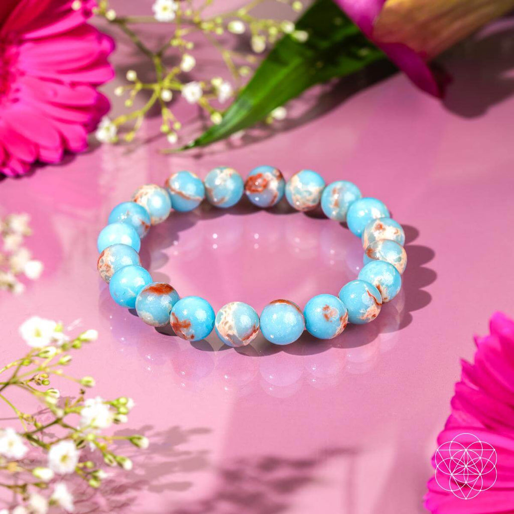 Empath’s Shield - Aqua Terra Jasper Bracelet - Pileggi on the Square Salon Powered by Gatto Salon Group