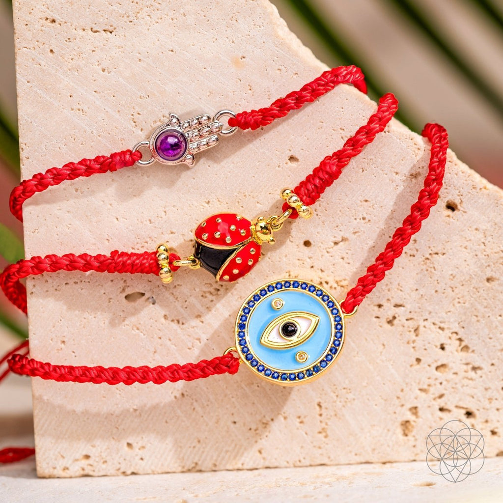 Evil Eye Guardian - Four - Strand Red String Bracelet - Pileggi on the Square Salon Powered by Gatto Salon Group