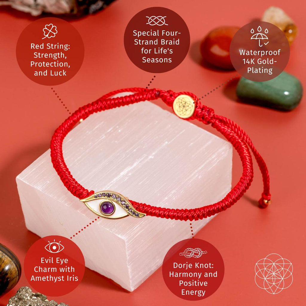 Eye of Spiritual Protection - Four - Strand Red String Bracelet - Pileggi on the Square Salon Powered by Gatto Salon Group