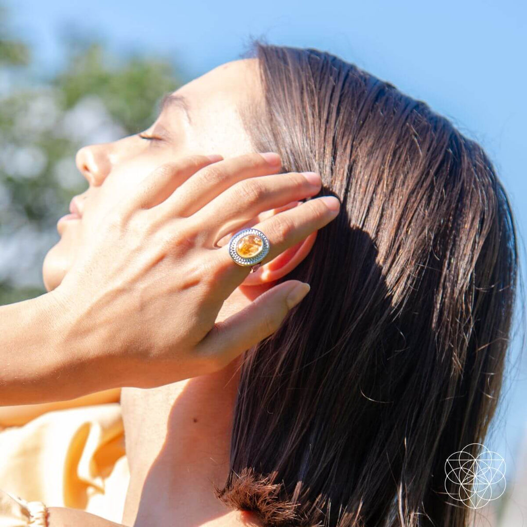 Eye of The Sun - Silver Aura Ring of Attraction - Pileggi on the Square Salon Powered by Gatto Salon Group