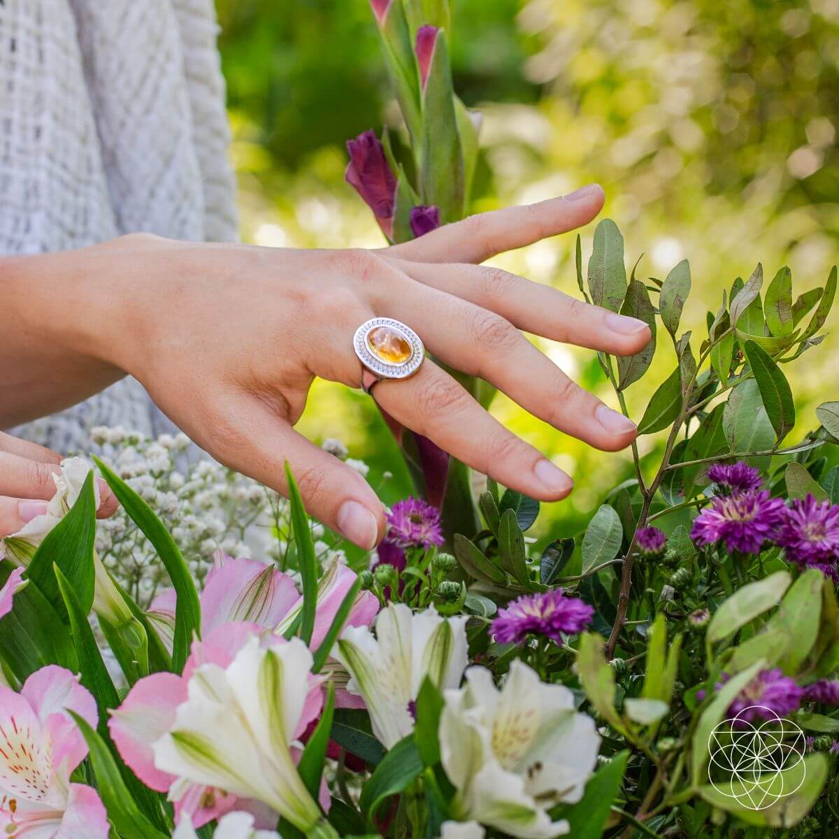 Eye of The Sun - Silver Aura Ring of Attraction - Pileggi on the Square Salon Powered by Gatto Salon Group