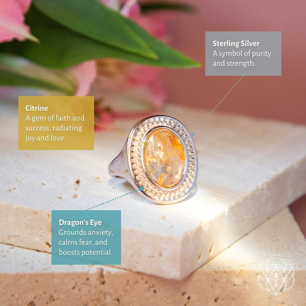 Eye of The Sun - Silver Aura Ring of Attraction - Pileggi on the Square Salon Powered by Gatto Salon Group