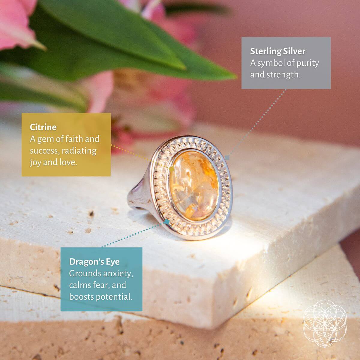 Eye of The Sun - Silver Aura Ring of Attraction - Pileggi on the Square Salon Powered by Gatto Salon Group