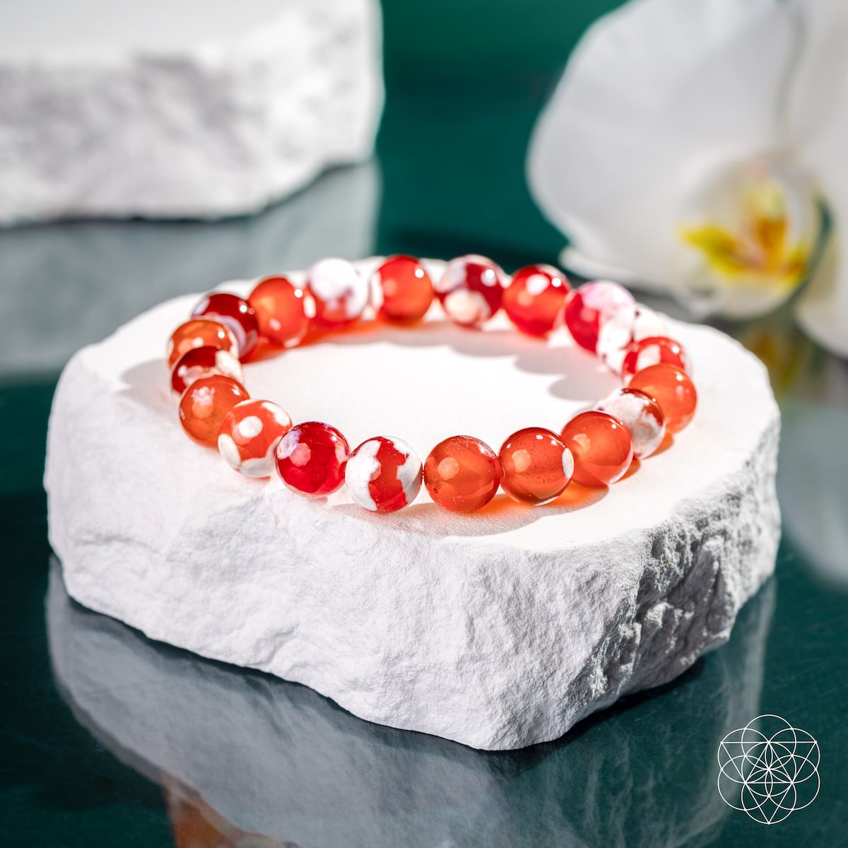 Feminine Force – Carnelian Orca Agate Bracelet - Pileggi on the Square Salon Powered by Gatto Salon Group
