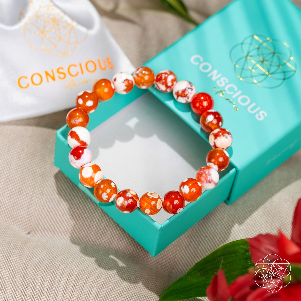 Feminine Force – Carnelian Orca Agate Bracelet - Pileggi on the Square Salon Powered by Gatto Salon Group