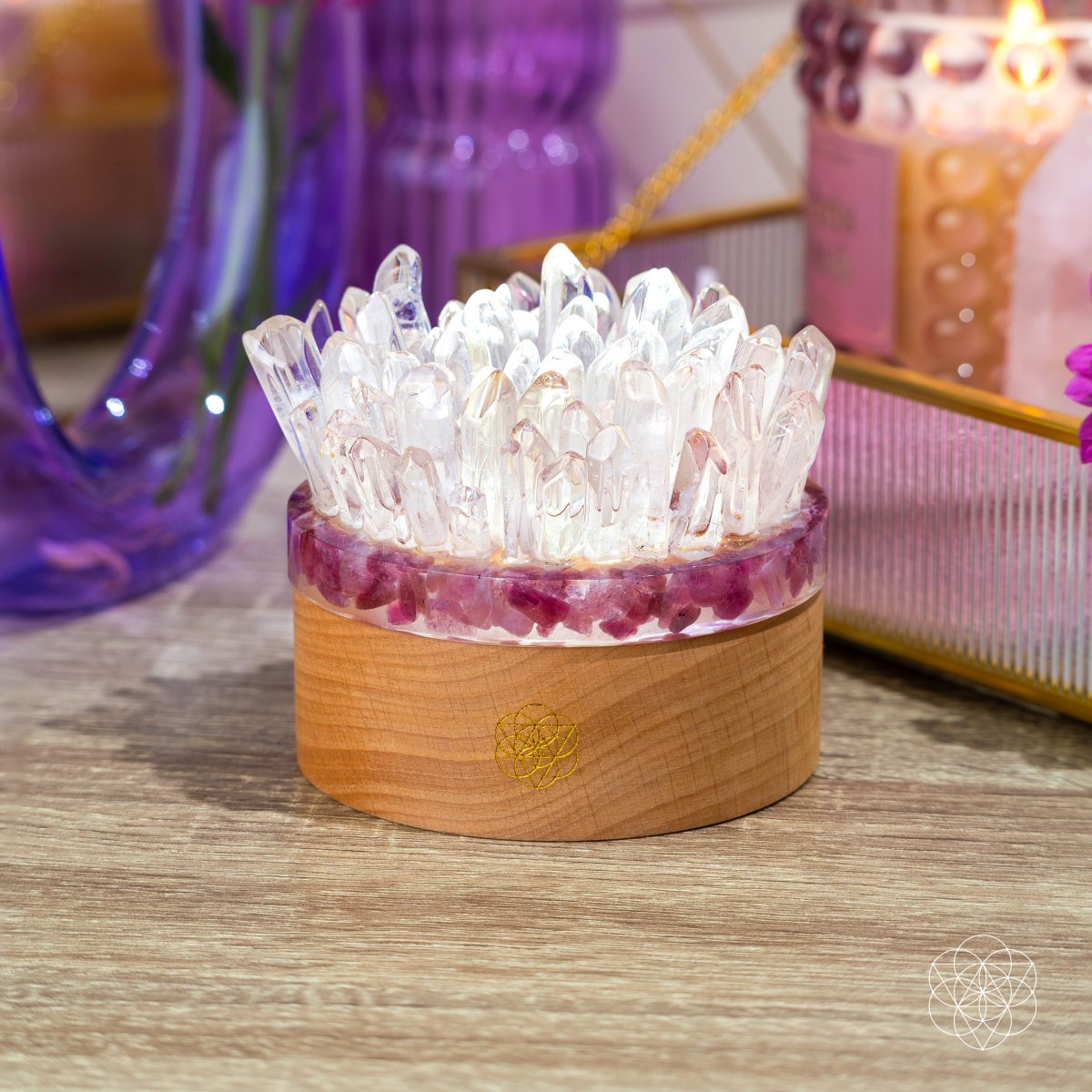 Find My Peace - Quartz & Tourmaline Lamp of Blooming Tranquility - Pileggi on the Square Salon Powered by Gatto Salon Group