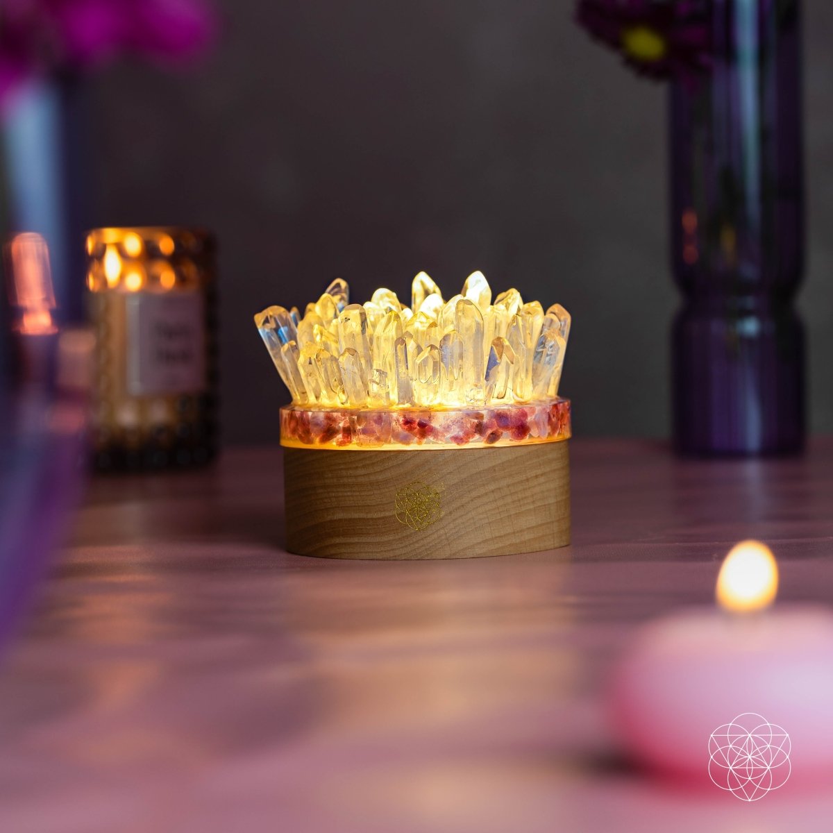 Find My Peace - Quartz & Tourmaline Lamp of Blooming Tranquility - Pileggi on the Square Salon Powered by Gatto Salon Group