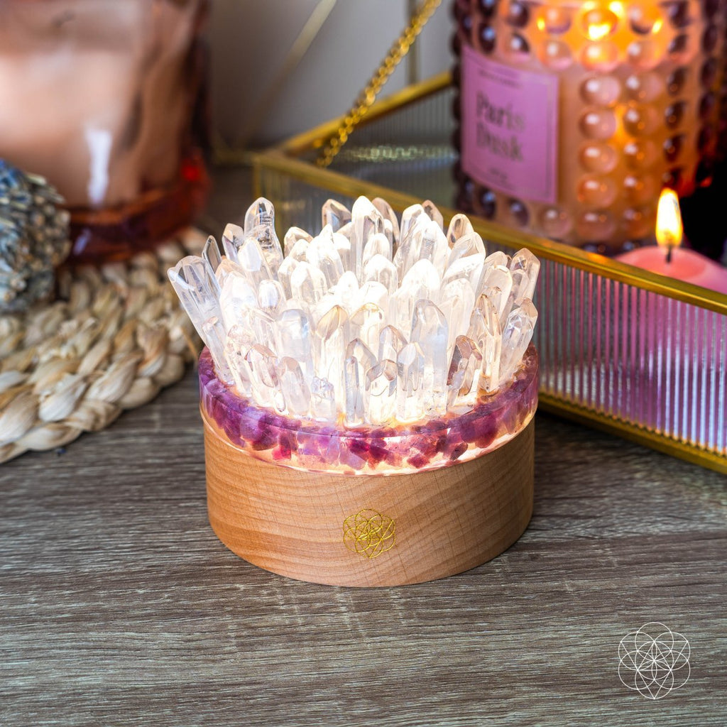 Find My Peace - Quartz & Tourmaline Lamp of Blooming Tranquility - Pileggi on the Square Salon Powered by Gatto Salon Group