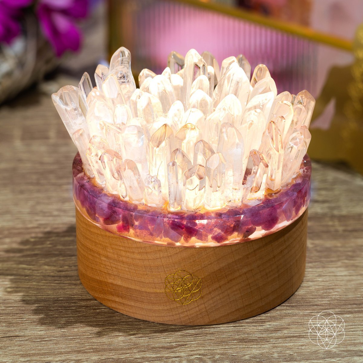 Find My Peace - Quartz & Tourmaline Lamp of Blooming Tranquility - Pileggi on the Square Salon Powered by Gatto Salon Group