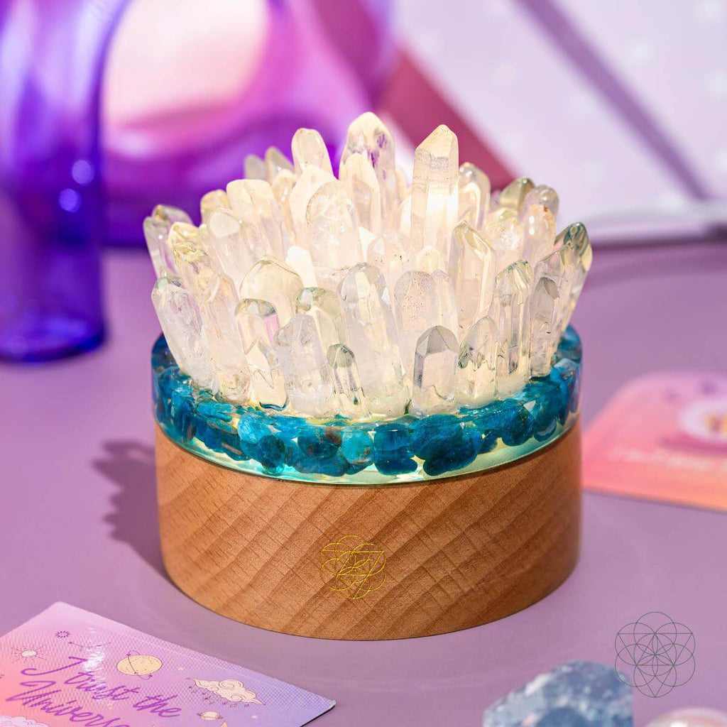 Find My Voice - Quartz & Apatite Lamp of Blooming Confidence - Pileggi on the Square Salon Powered by Gatto Salon Group