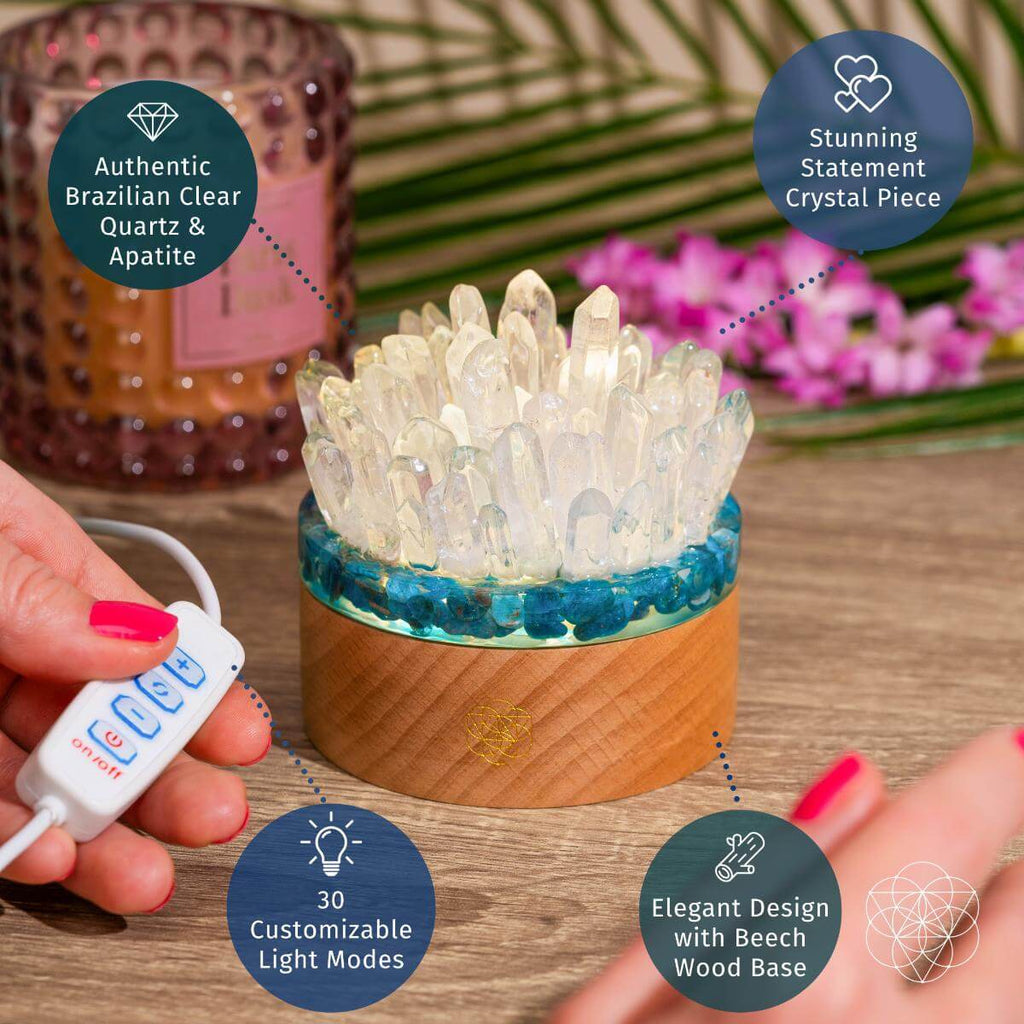 Find My Voice - Quartz & Apatite Lamp of Blooming Confidence - Pileggi on the Square Salon Powered by Gatto Salon Group