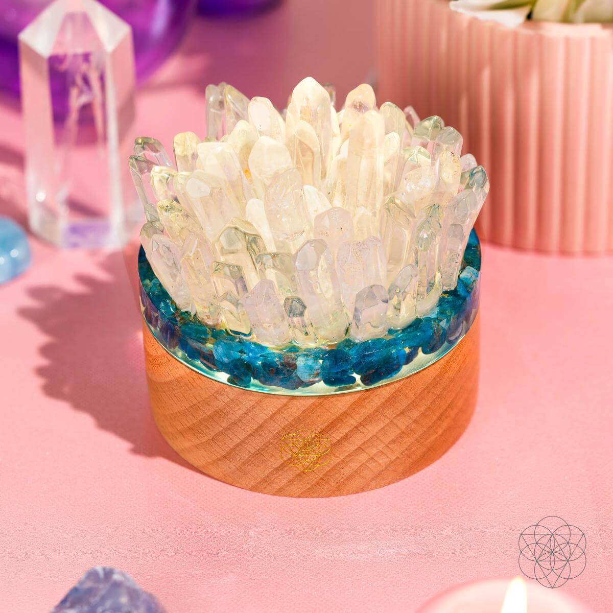 Find My Voice - Quartz & Apatite Lamp of Blooming Confidence - Pileggi on the Square Salon Powered by Gatto Salon Group