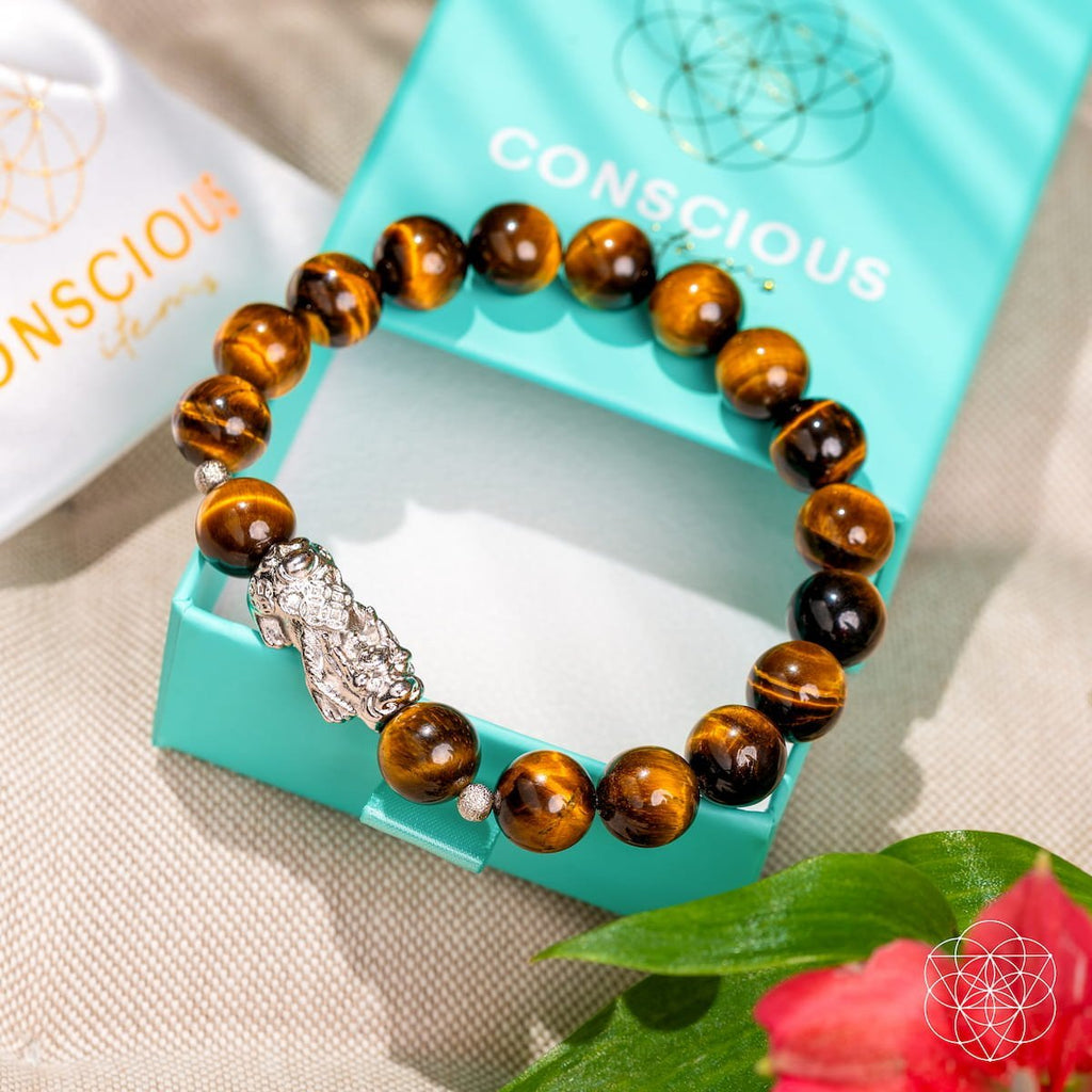 Fortune Flows - Tiger’s Eye & Pixiu Bracelet - Pileggi on the Square Salon Powered by Gatto Salon Group
