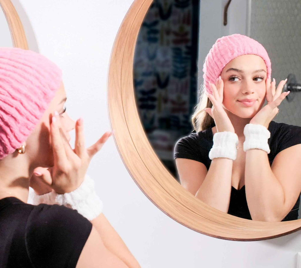 Get Ready with Me Skincare Set (Includes 2 100% Cotton Turbie Bands & 4 Wristbands)