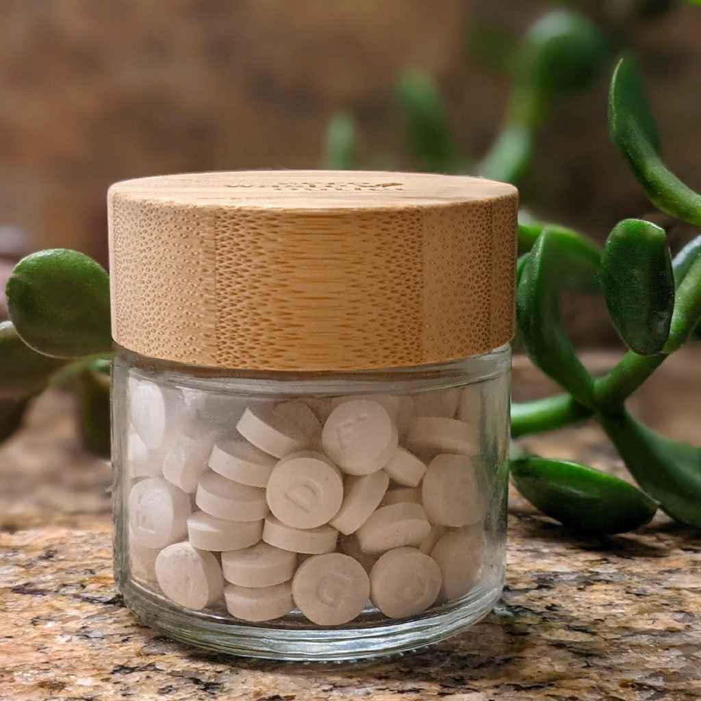 Glass Jar For Tooth Tablets - Empty - Pileggi on the Square Salon Powered by Gatto Salon Group