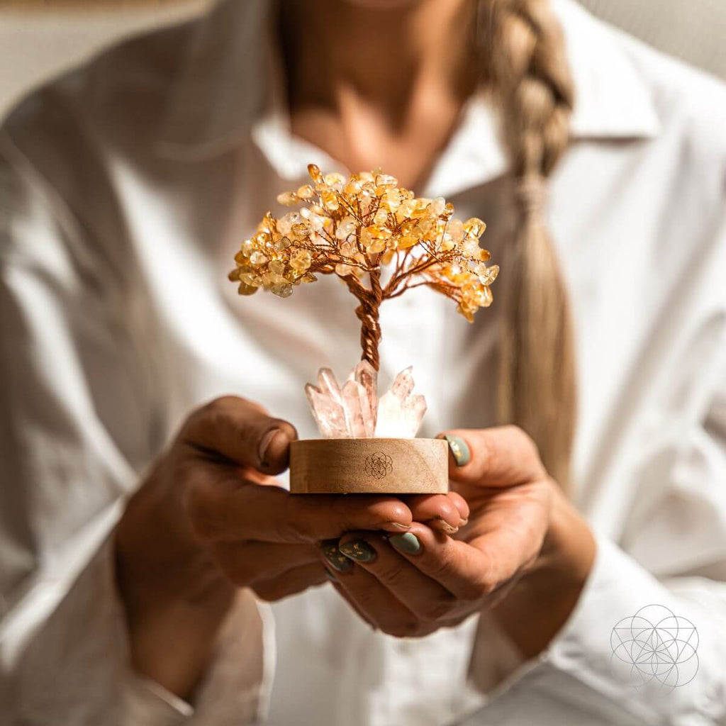 Golden Lamp of Wealth - Citrine Tree - Pileggi on the Square Salon Powered by Gatto Salon Group