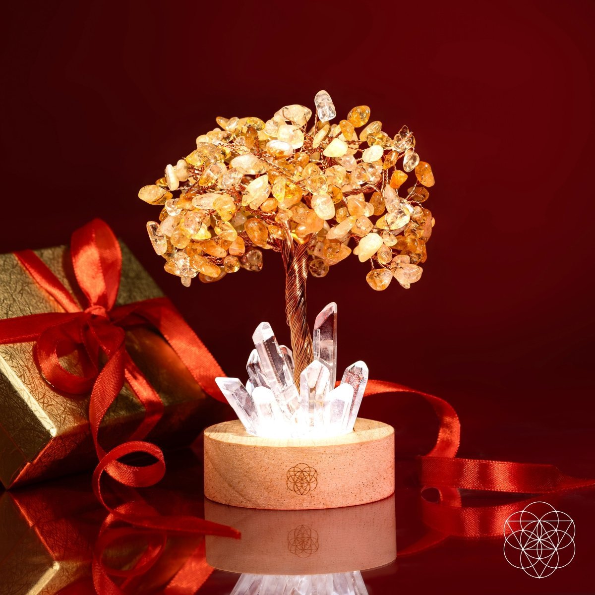 Golden Lamp of Wealth - Citrine Tree - Pileggi on the Square Salon Powered by Gatto Salon Group