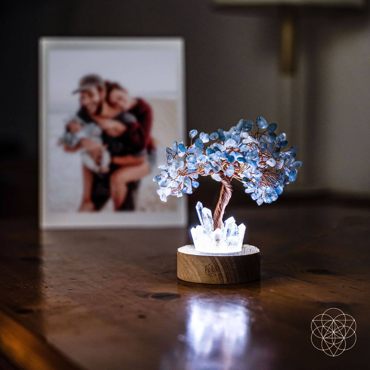 Guardian Angel Lamp of Protection - Aquamarine Tree - Pileggi on the Square Salon Powered by Gatto Salon Group