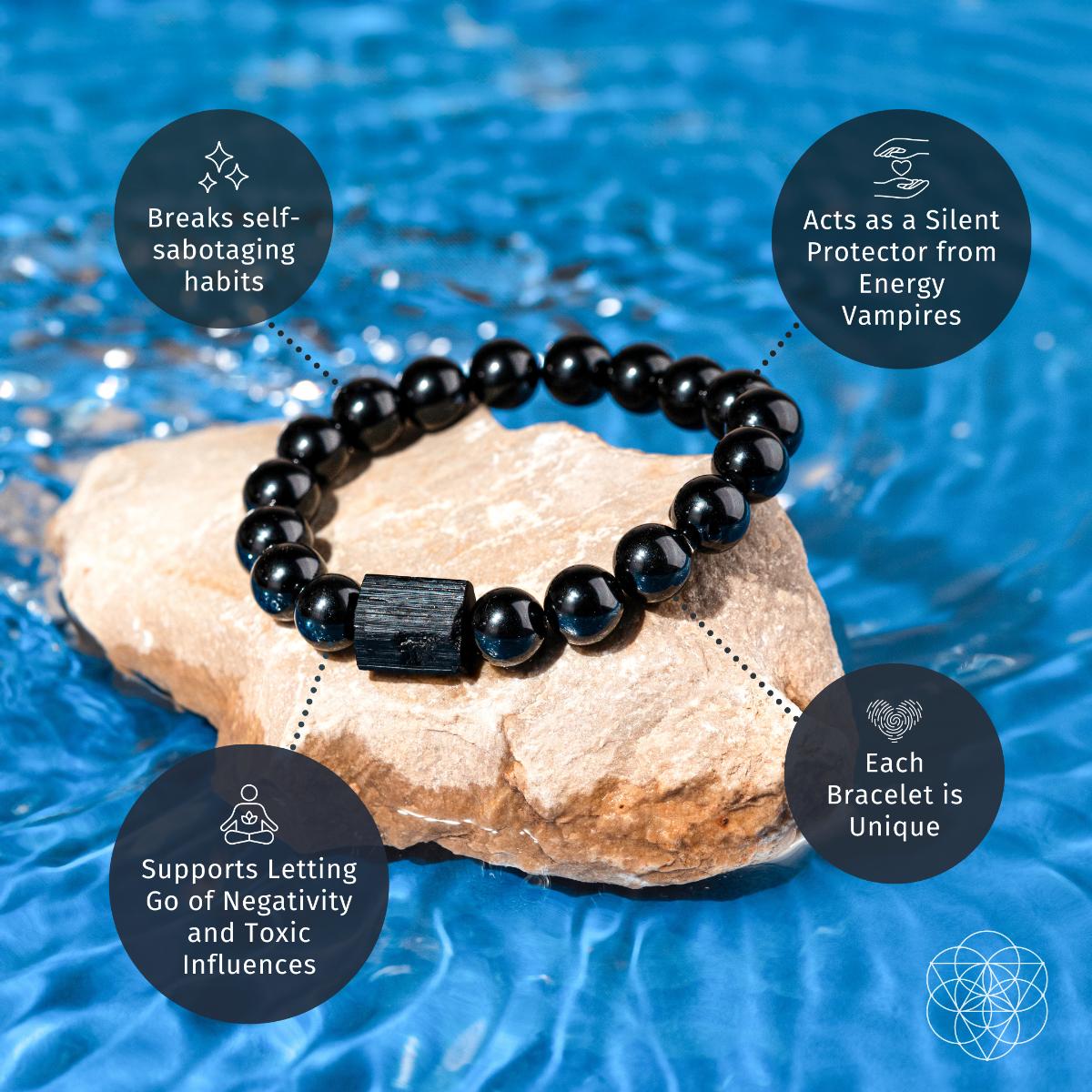 Habit Breaker - Black Obsidian & Tourmaline Bracelet - Pileggi on the Square Salon Powered by Gatto Salon Group